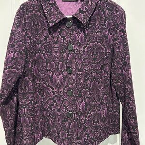 Purple & black Paisley Jacket by Briggs New York